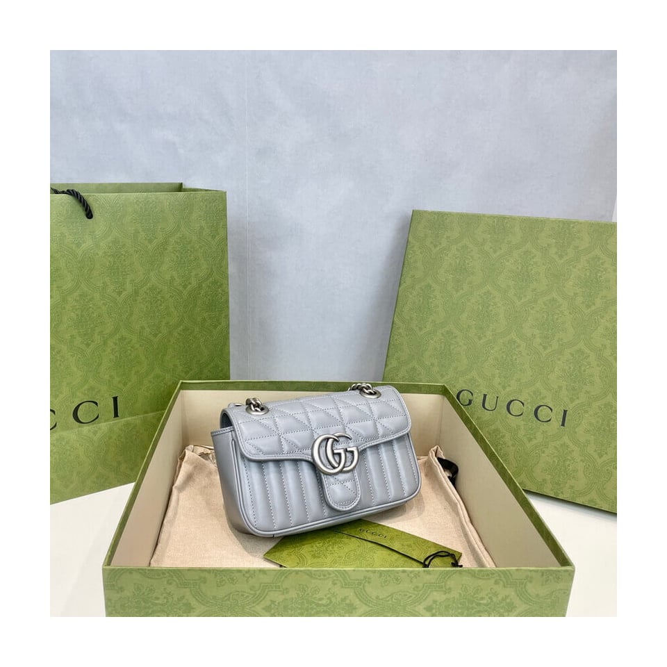 Gucci GG Marmont Mini Shoulder Bag Grey view 12