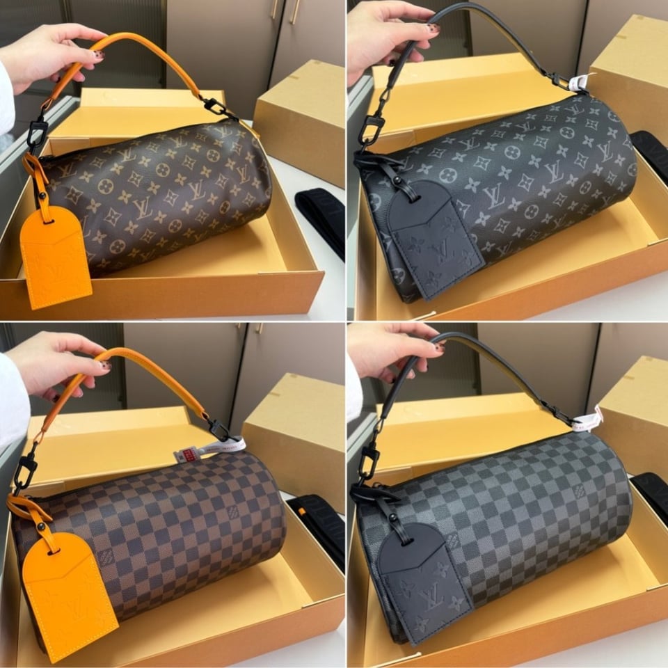 Louis Vuitton Soft Polochon Monogram Macassar Canvas Black 34Cm M46796 view 4