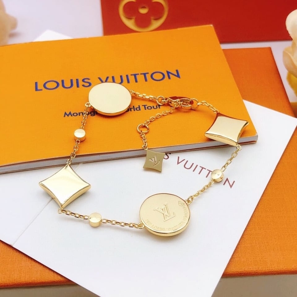 Louis Vuitton Color Blossom Bb Bracelet Gold Tone With Blue Q05979 view 4