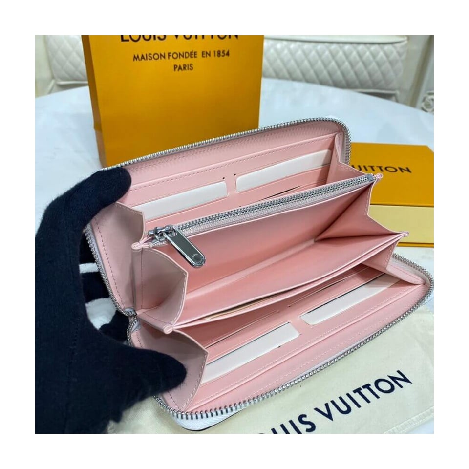 Louis Vuitton Zippy Wallet in Pink Gradient Mahina Perforated Leather view 9