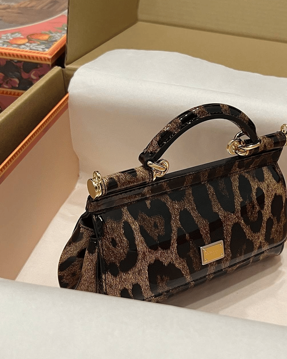 Dolce &amp; Gabbana Leopard-Print Sicily Top Handle Bag 20cm view 3