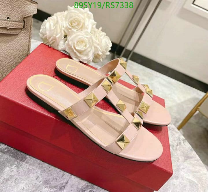 Valentino Flat Roman Stud Calfskin Slide Sandal 3W2S0Bu9Zwmgf9 view 3