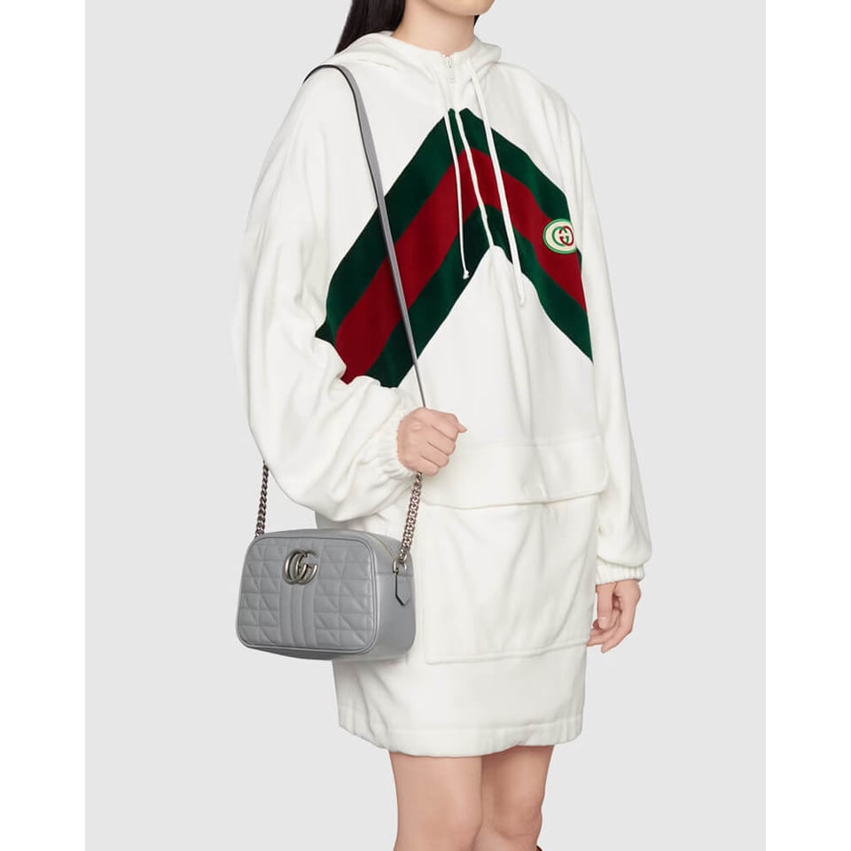 Gucci GG Marmont Small Shoulder Bag Grey view 3
