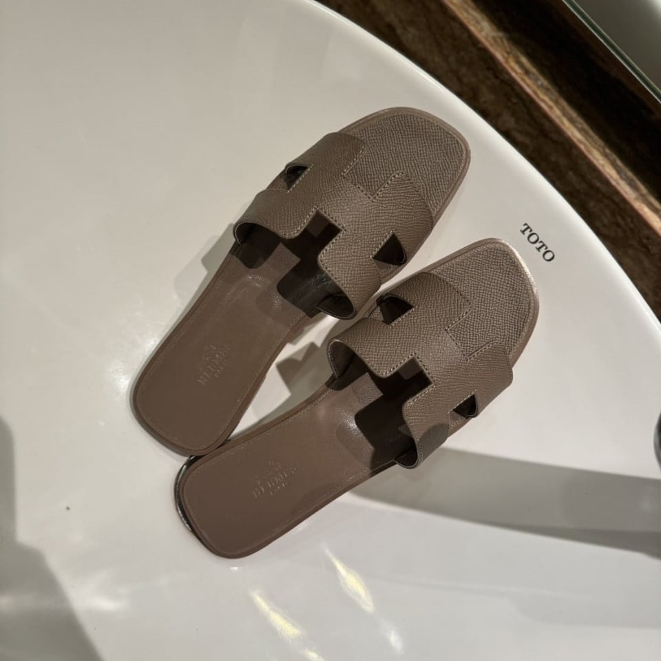 Hermes Oran Sandal Etoupe view 3