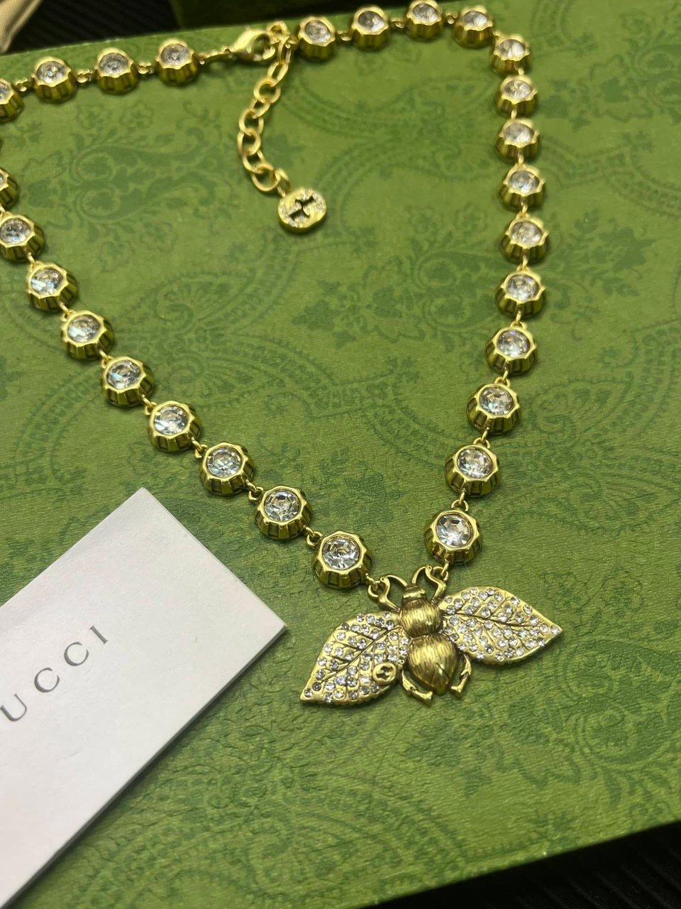 Gucci Bee Necklace With Crystals In Gold ‎629989 J1D50 8062