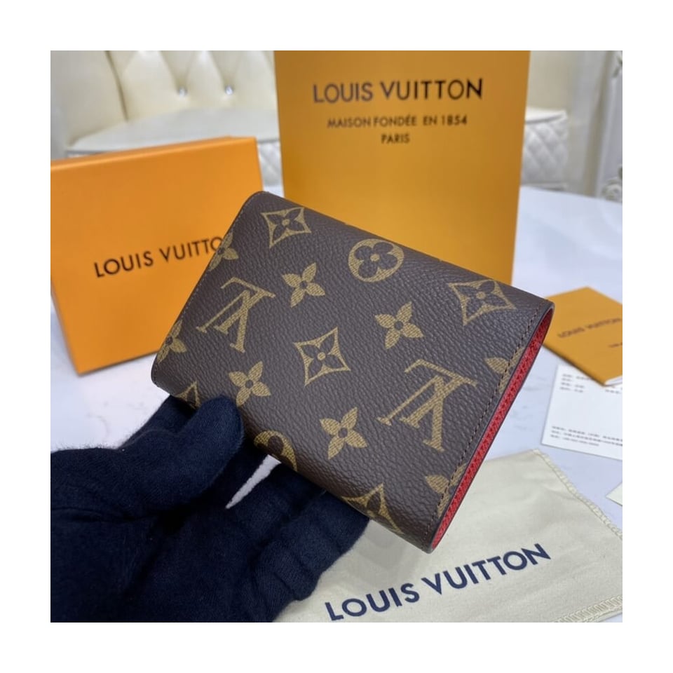 Louis Vuitton Monogram Canvas Victorine Wallet Red view 3