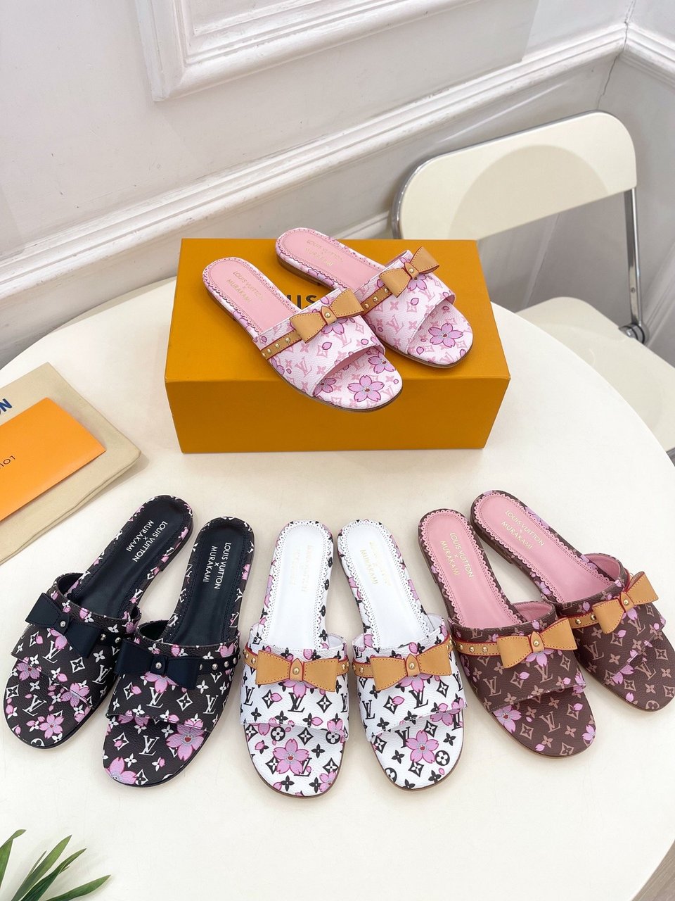 Louis Vuitton x Takashi Murakami Cherry Blossom Flat Slide Sandal view 3