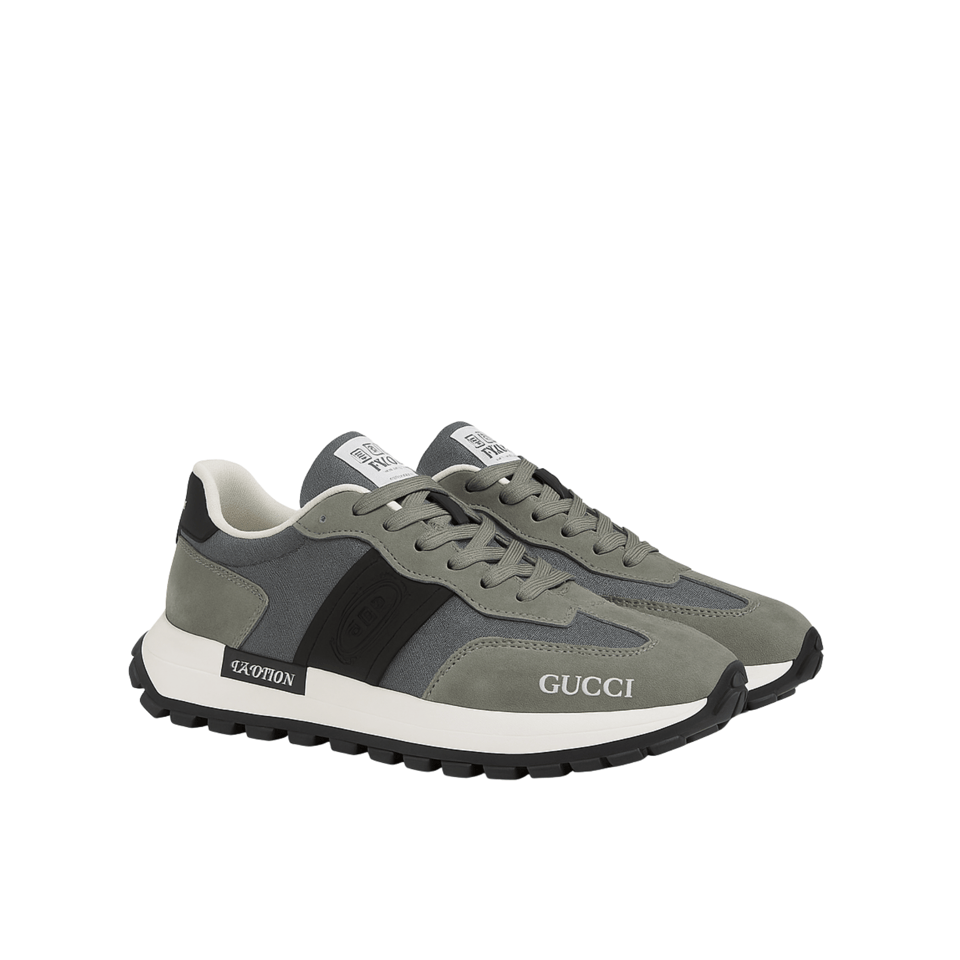 Gucci Men’S Sneaker Low Top Grey And Green view 2
