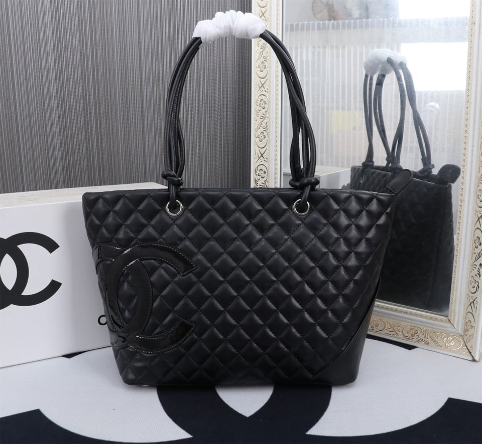 Chanel Calfskin Quilted Large Cambon Tote Black 41Cm/16in view 11