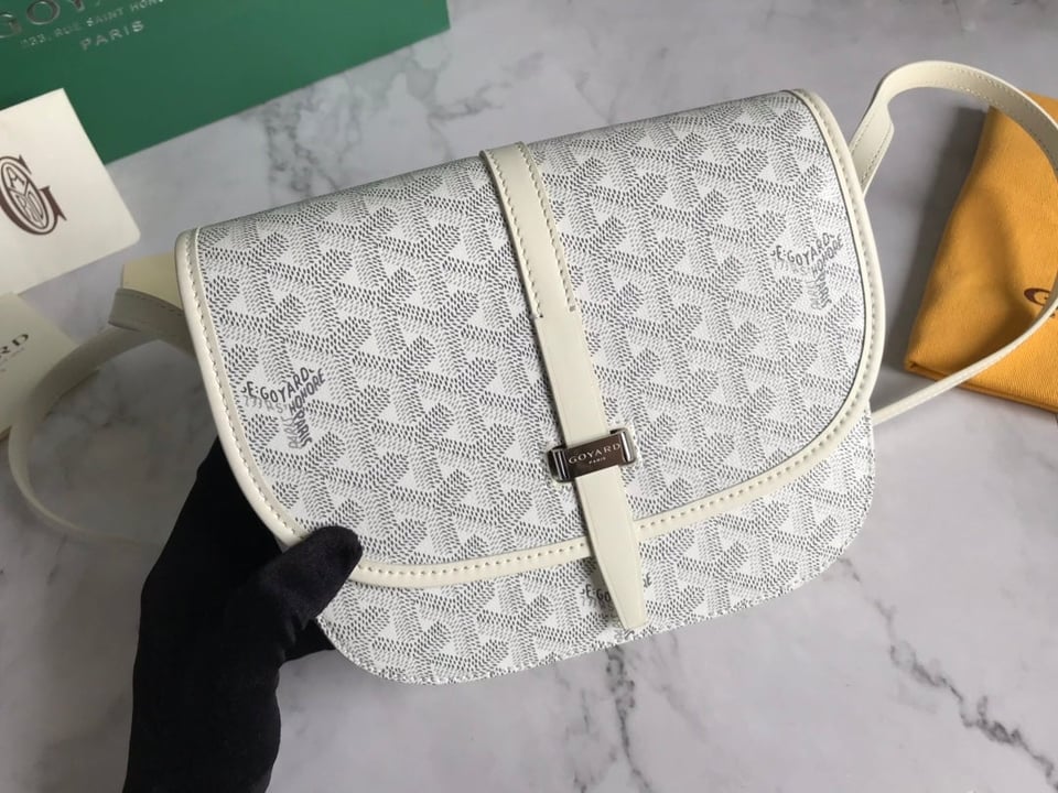 Goyard Belvedere Pm Bag 21Cm White Canvas view 6