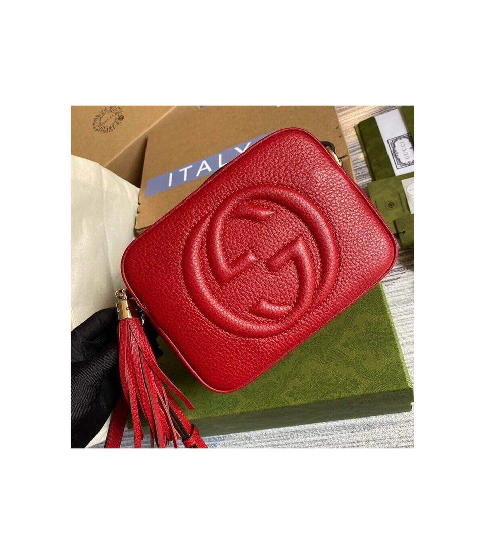 Gucci Soho Small Leather Disco Bag Red view 10