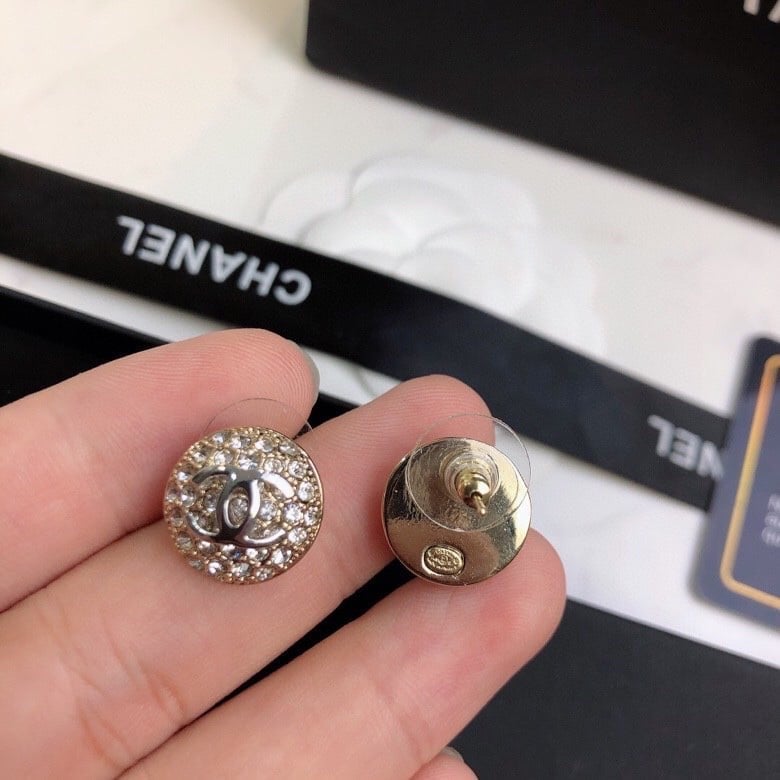 Chanel Button Earrings view 5