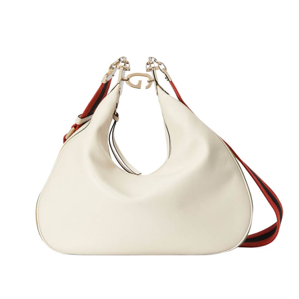 Gucci White Leather Attache Medium Shoulder Bag view 2