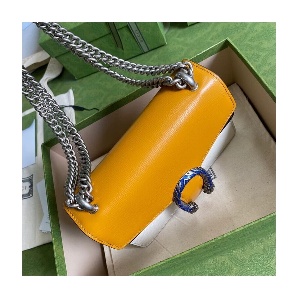 Gucci Dionysus Mini Bag Orange White Leather view 6