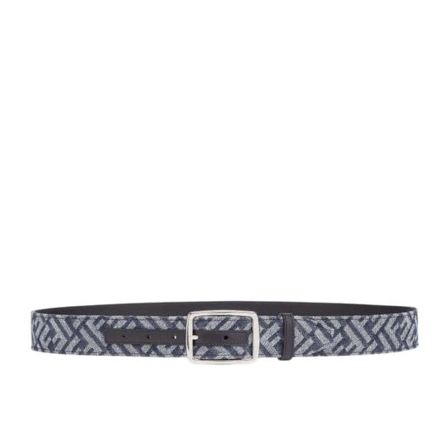 Fendi Silver Buckle FF Pattern 35mm Belt For Men
