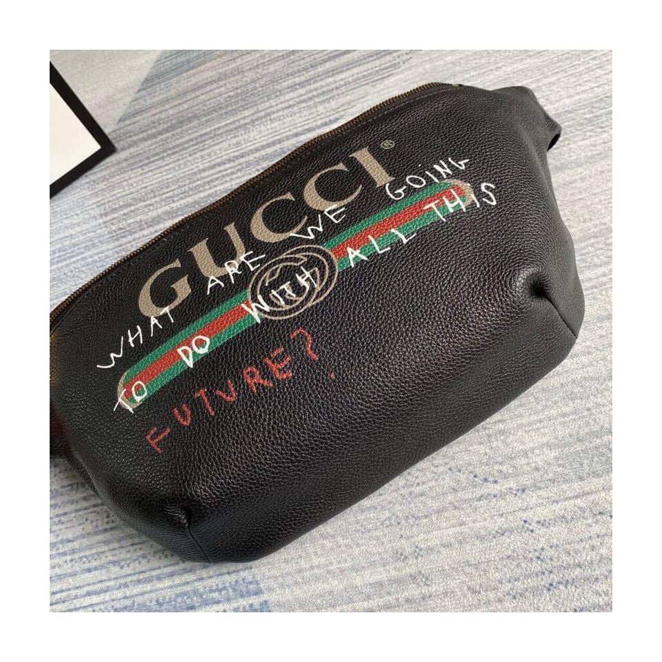 Gucci Leather Coco Capitan Vintage Logo Belt Bag Black view 8