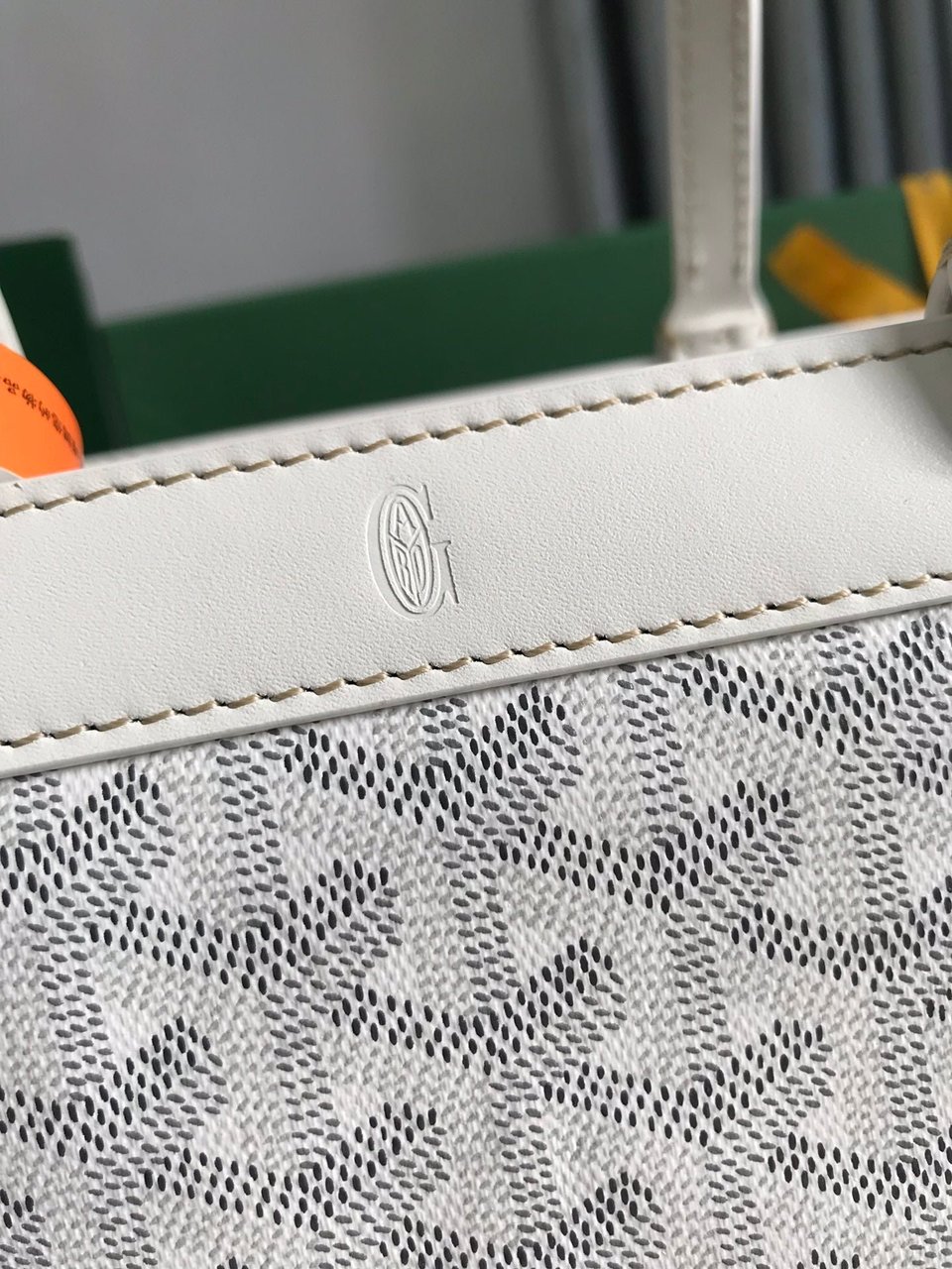 Goyard Bellechasse Biaude Pm Bag 36 Cm White Goyardine Canvas And Calfskin Trim view 4