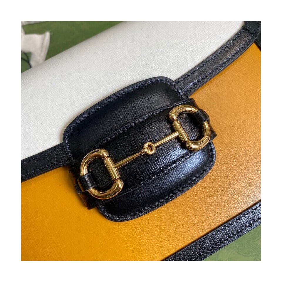 Gucci Horsebit 1955 Small Bag in White/Sand Leather view 5