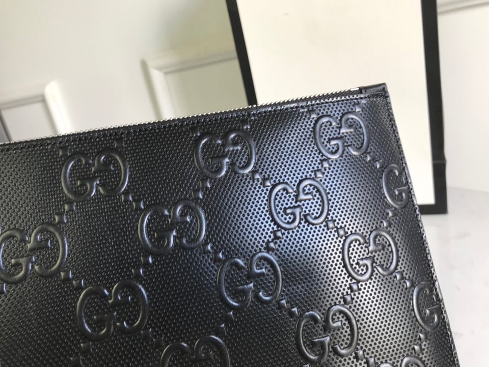 Gucci GG Embossed Pouch Black 12in/31cm For Men view 7