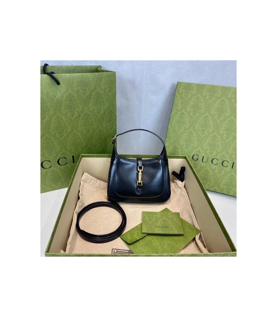 Gucci Jackie 1961 Mini Hobo Bag In Black Leather 19cm view 9
