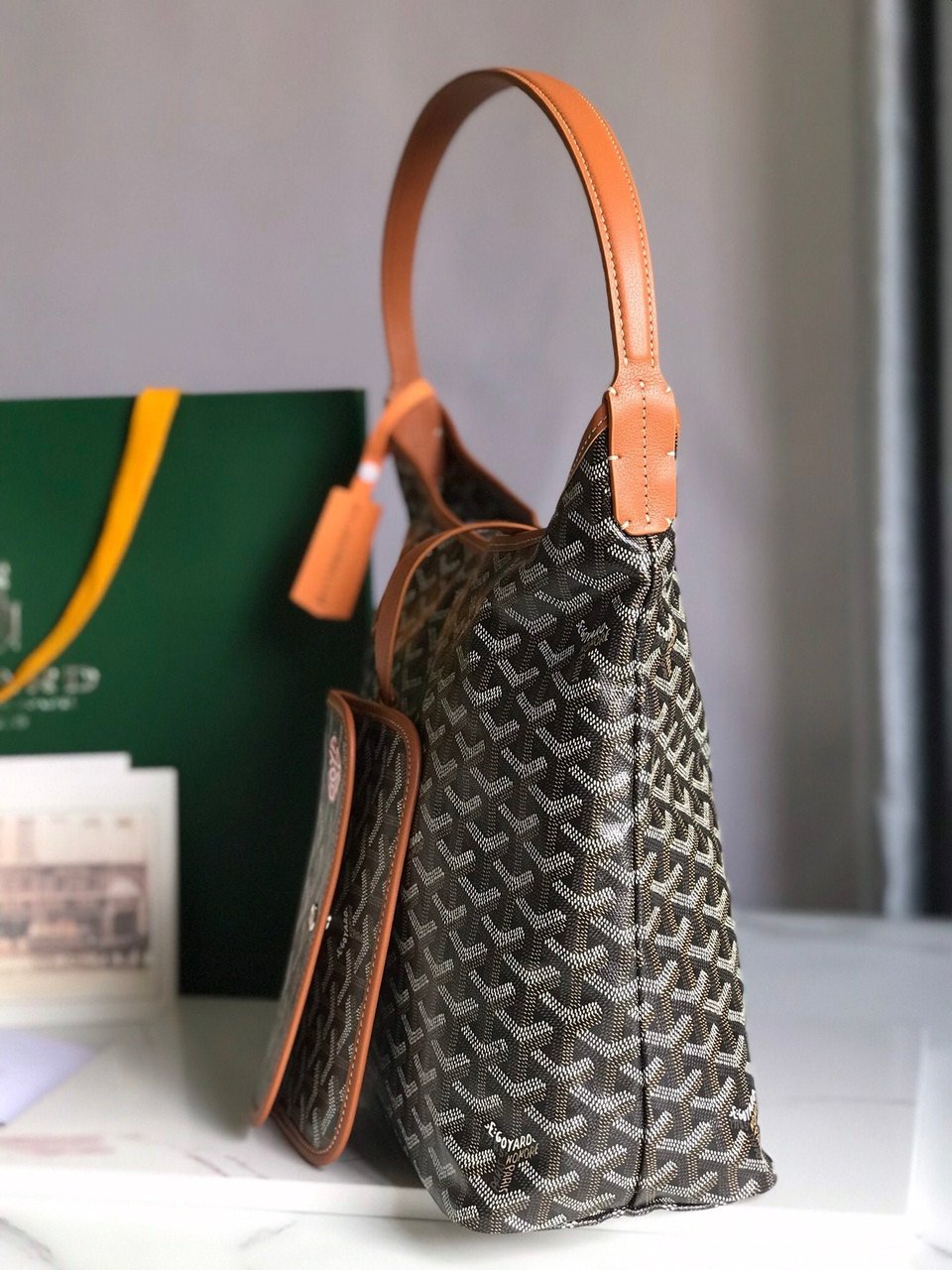 Goyard Hobo Boheme 42Cm Black And Tan Canvas view 3