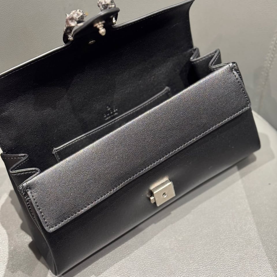 Gucci Dionysus Medium Shoulder Bag 28cm/11in Black Leather 874735 view 7