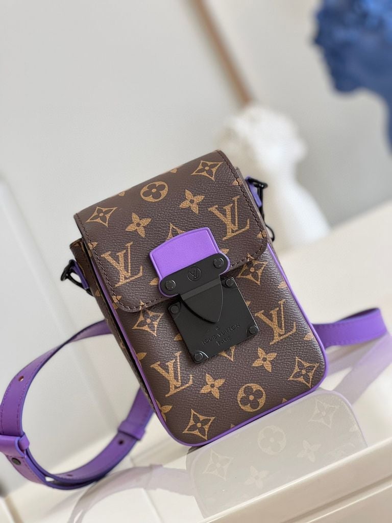 Louis Vuitton S-Lock Vertical Wearable Wallet Monogram Macassar Purple For Men view 5