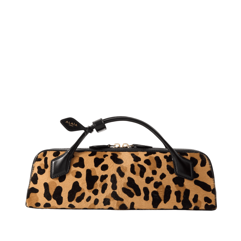 Leopard Print Calf Hair Top Handle Bag 30cm view 2