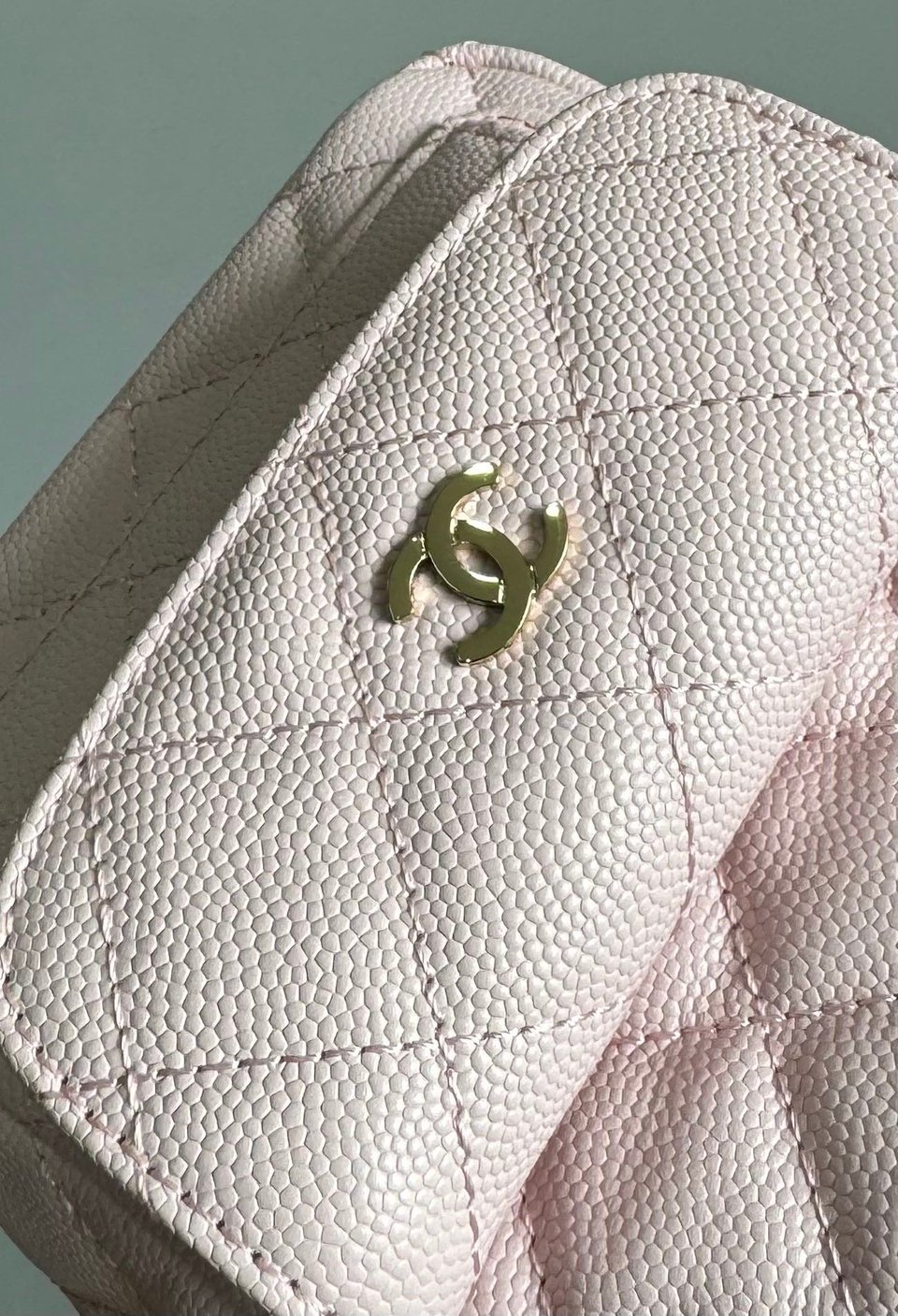 Chanel Mini 18 Backpack Pink Caviar Light Gold Hardware view 6