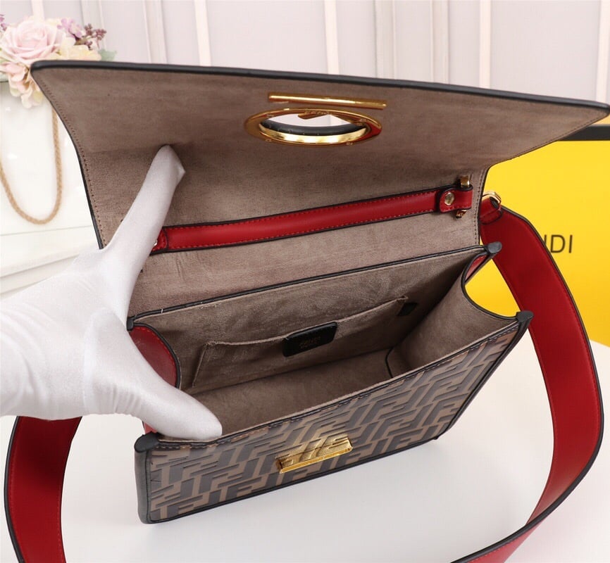 Fendi Kan I F Logo Red Bag 25Cm view 6