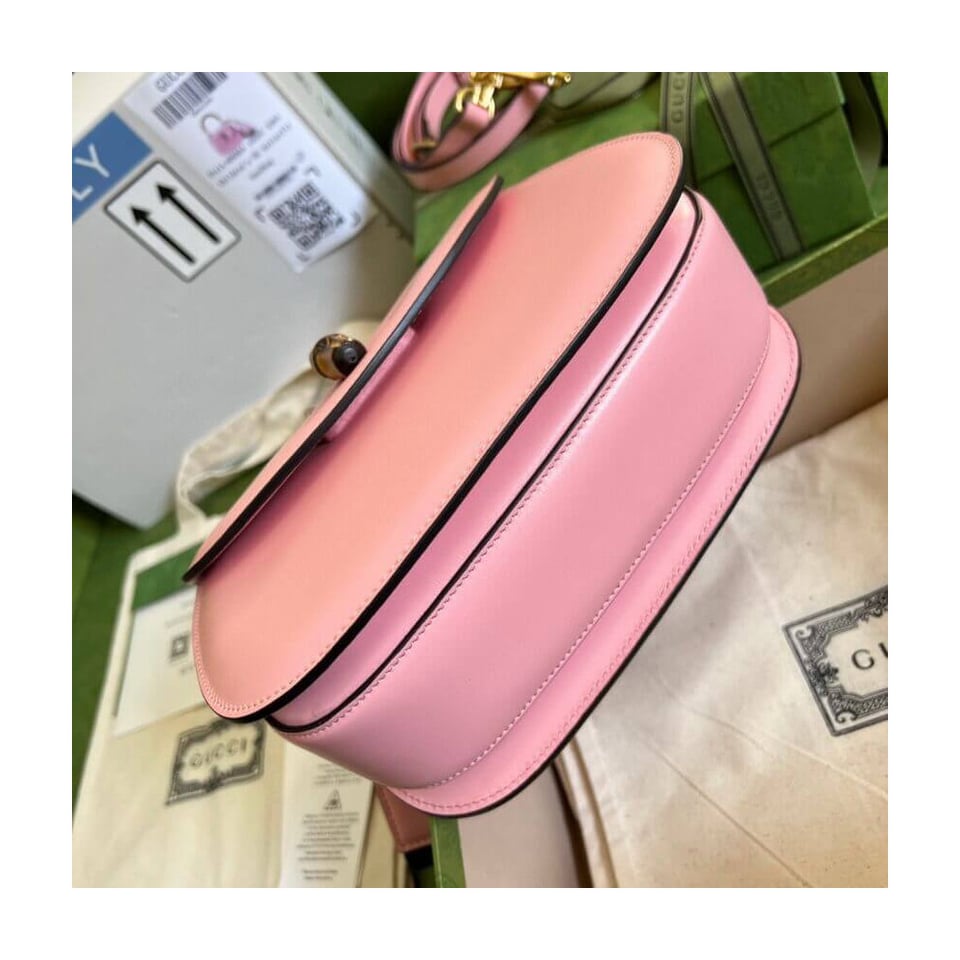 Gucci Small Top Handle Bag with Bamboo Pink view 5