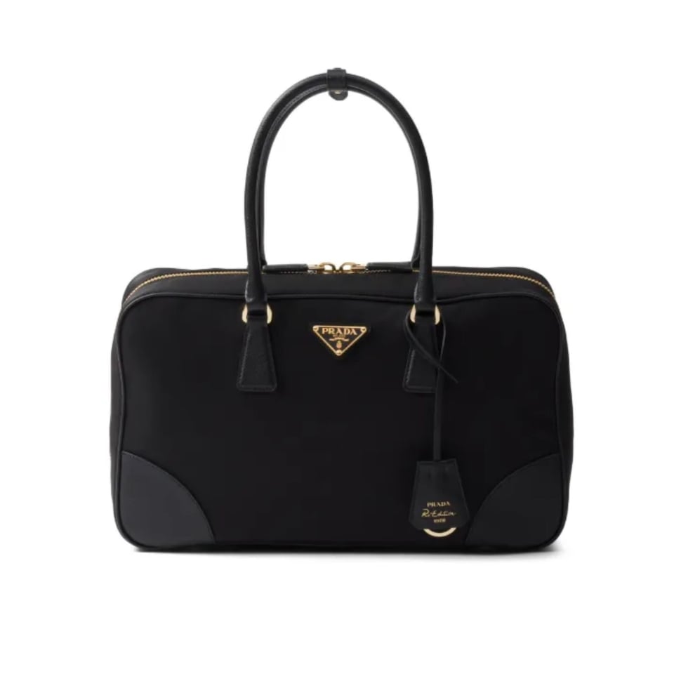 Prada Re Edition 1978 Medium Re Nylon And Saffiano Two Handle Bag Black 30Cm view 2