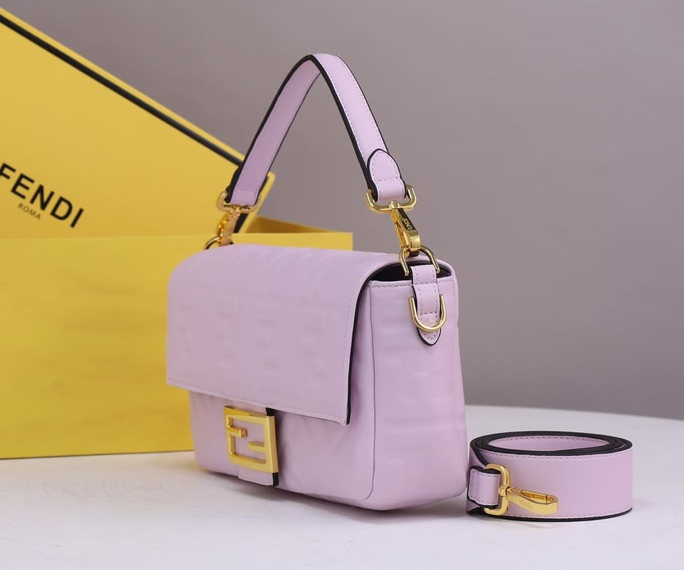 Fendi Baguette Leather Purple Nappa Bag 27Cm view 9