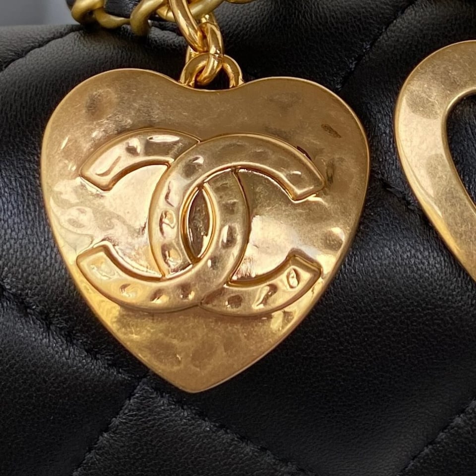 Chanel Mini Flap Bag Heart Chain view 11
