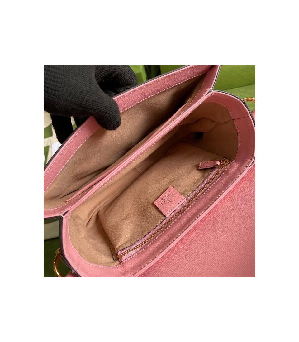 Gucci Horsebit 1955 Small Shoulder Bag Red and Pink Leather view 10