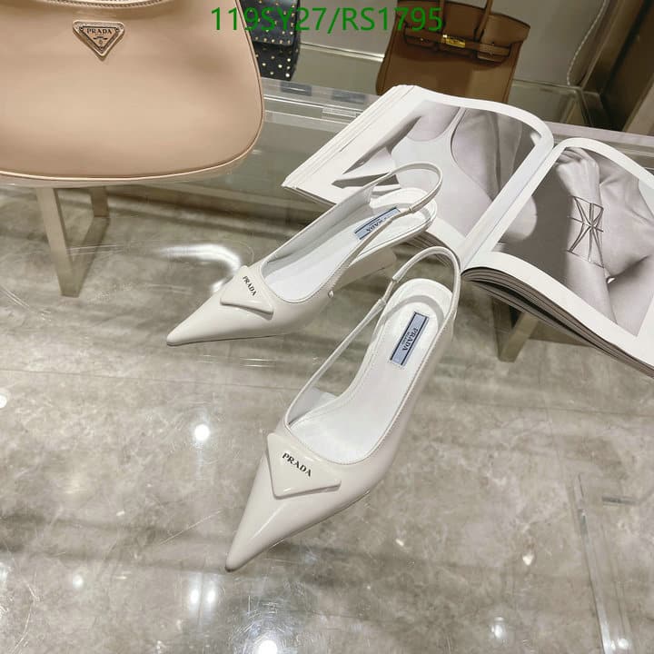 Prada Brushed Leather Slingback Pumps White view 9