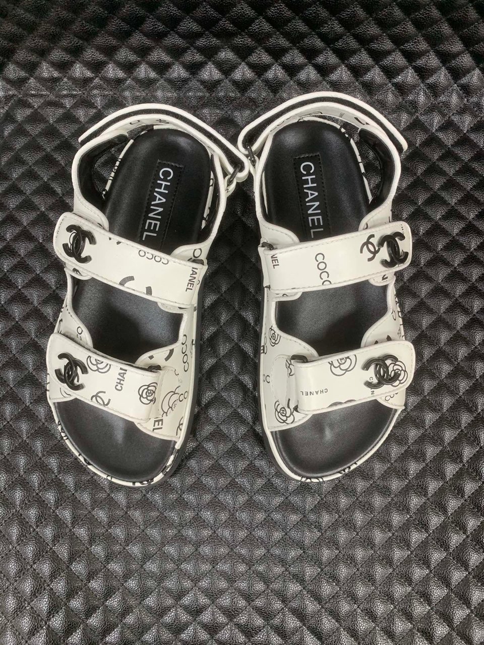 Chanel Dad Slingback Sandals 23P Camelia Cc Logo view 3
