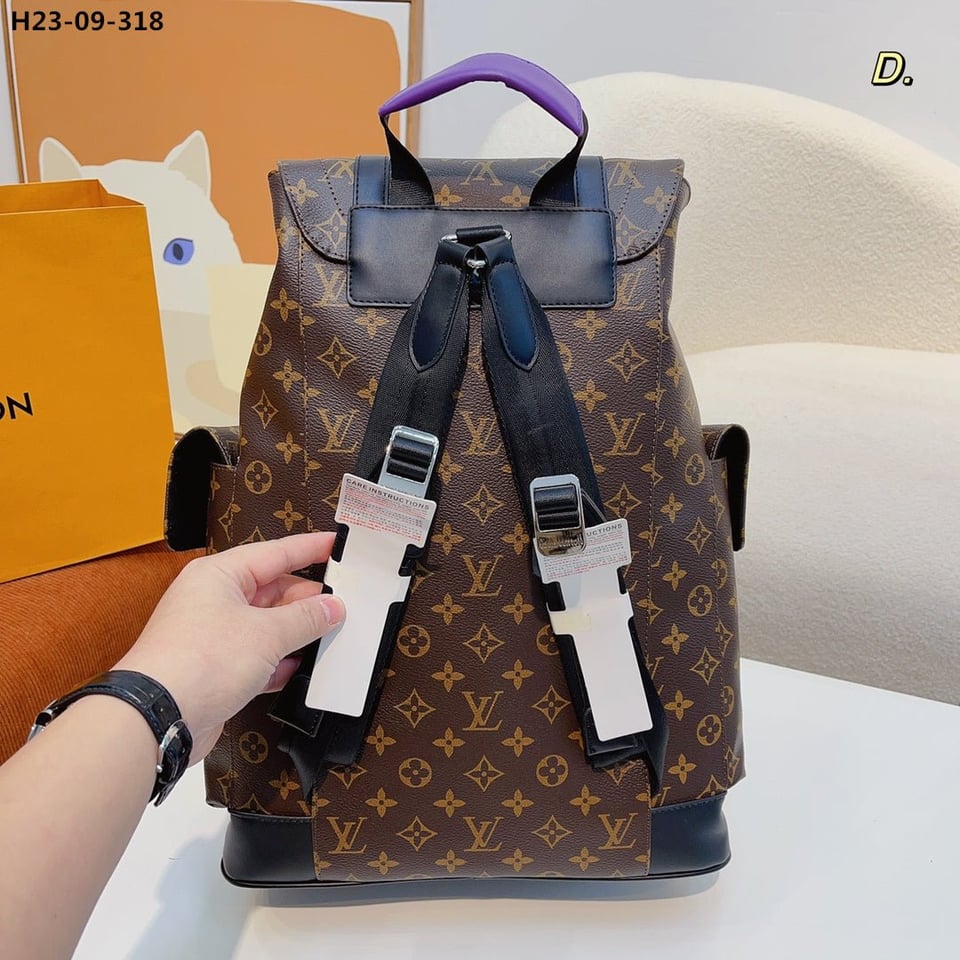 Louis Vuitton Christopher Backpack Monogram Macassar Canvas Brown And Purple 45Cm M46247 view 6