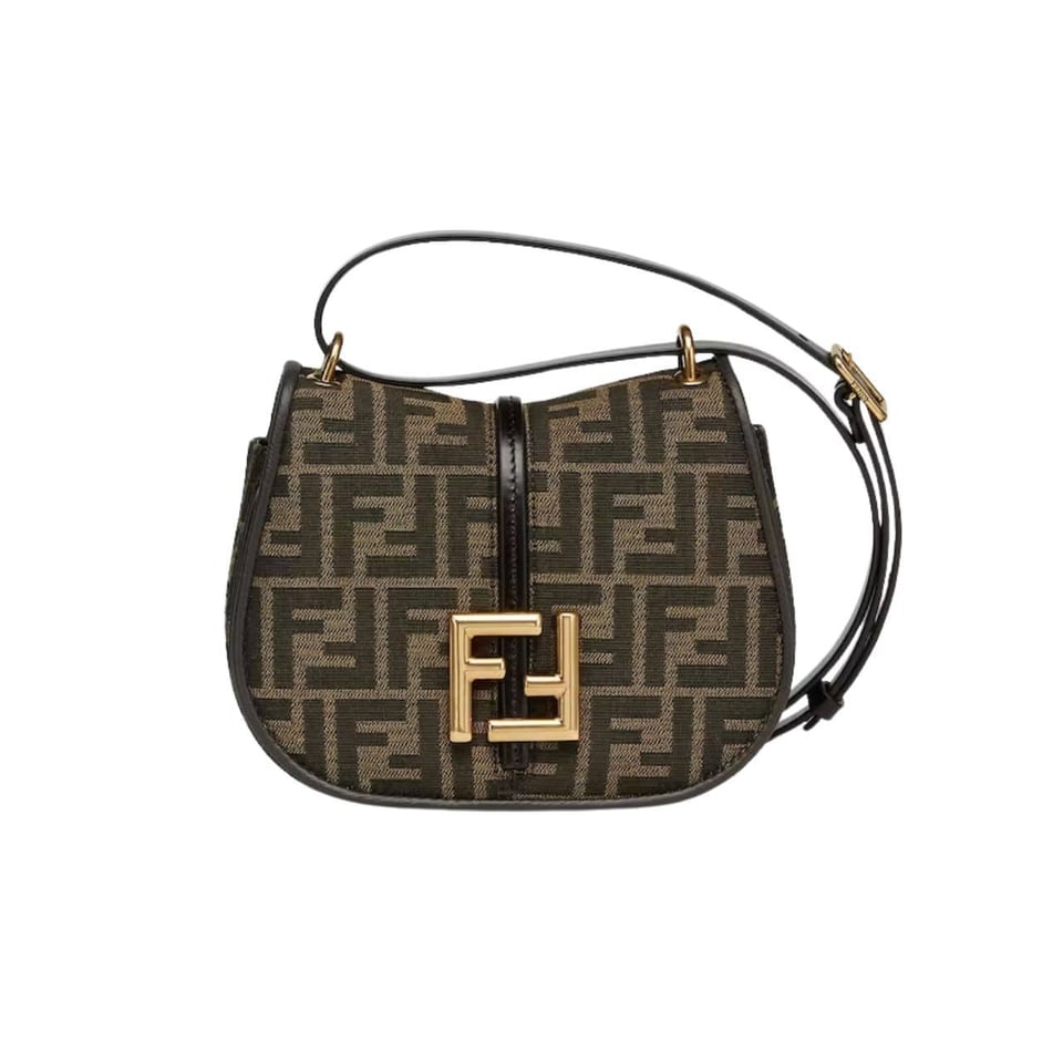 Fendi C’Mon Small Brown Ff Jacquard Fabric Bag 20Cm view 2