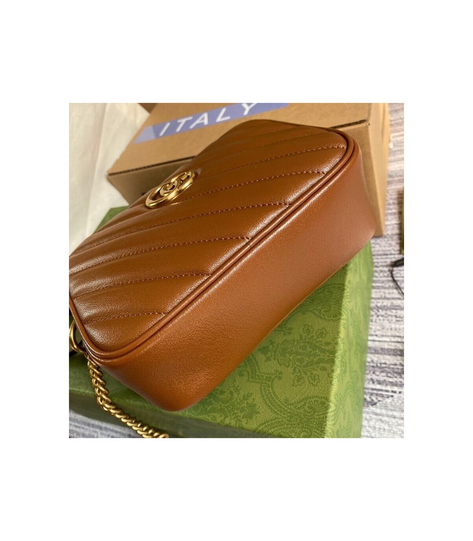 Gucci GG Marmont Matelasse Mini Bag Brown view 5