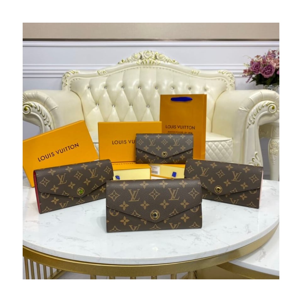 Louis Vuitton Monogram Cavas Sarah Wallet Fuchsia view 12