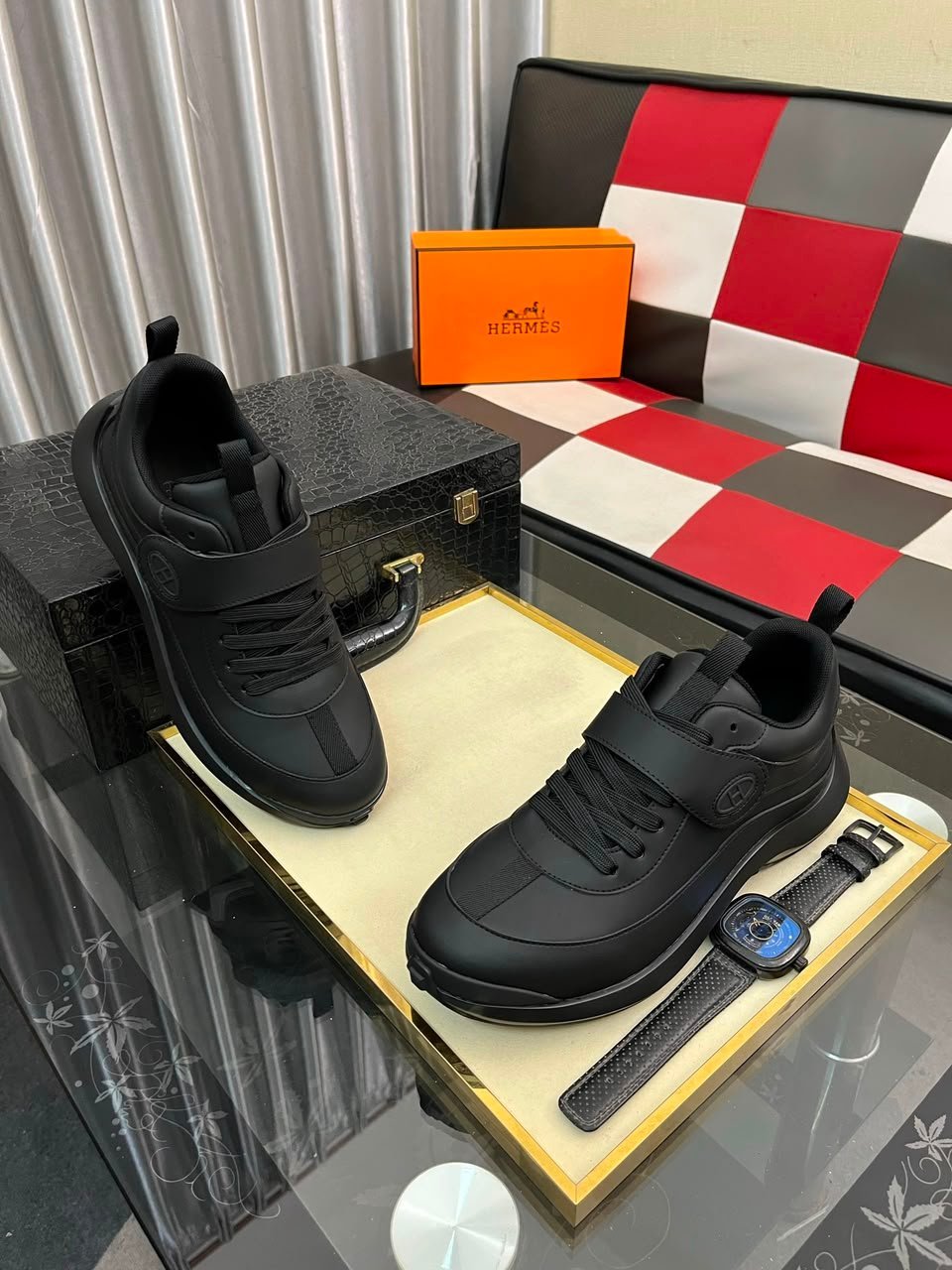 Hermes Loop Sneakers Noir Color Calfskin H252857ZH01390 view 9