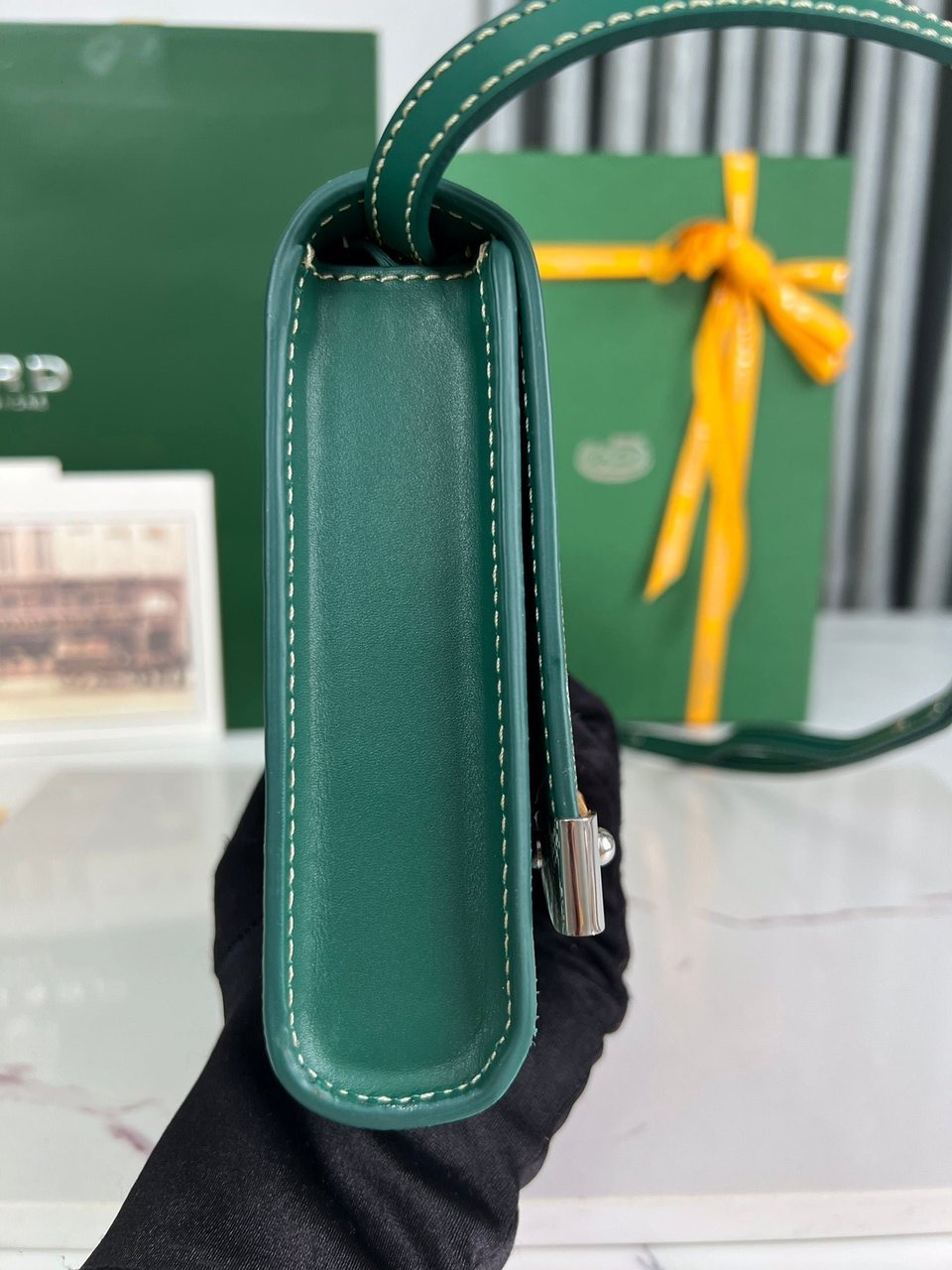 Goyard Monte-Carlo Pm Clutch 25cm Green Goyardine Canvas view 8