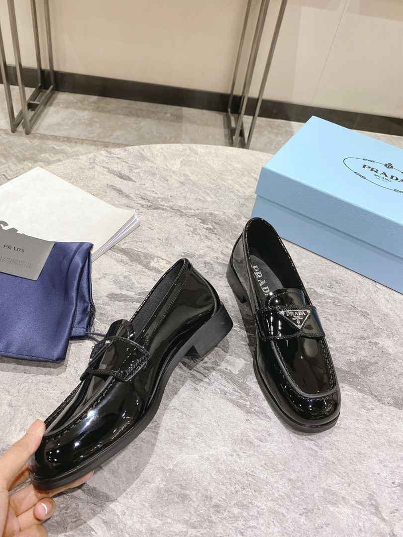 Prada Chocolate Brushed Leather Loafers Black 1D246Mulsf0002Fb050 view 3