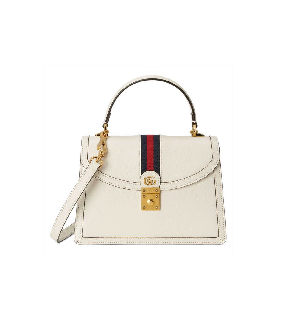 Gucci Ophidia Leather Small Top Handle Bag With Web view 2