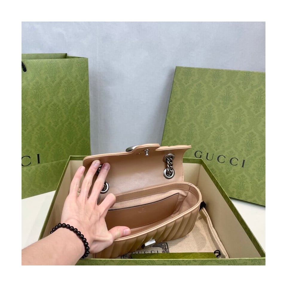 Gucci GG Marmont Mini Shoulder Bag Beige view 13