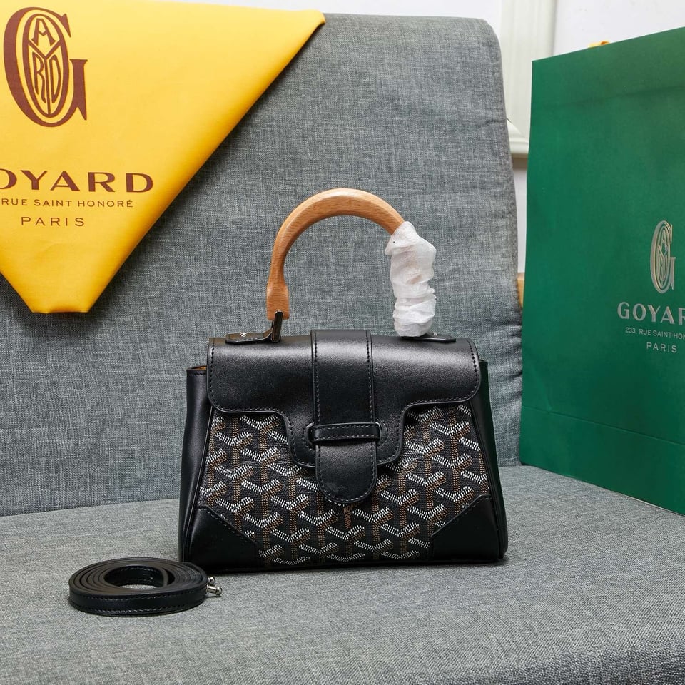 Goyard Saigon Souple Mini Bag Black Canvas 20cm view 3