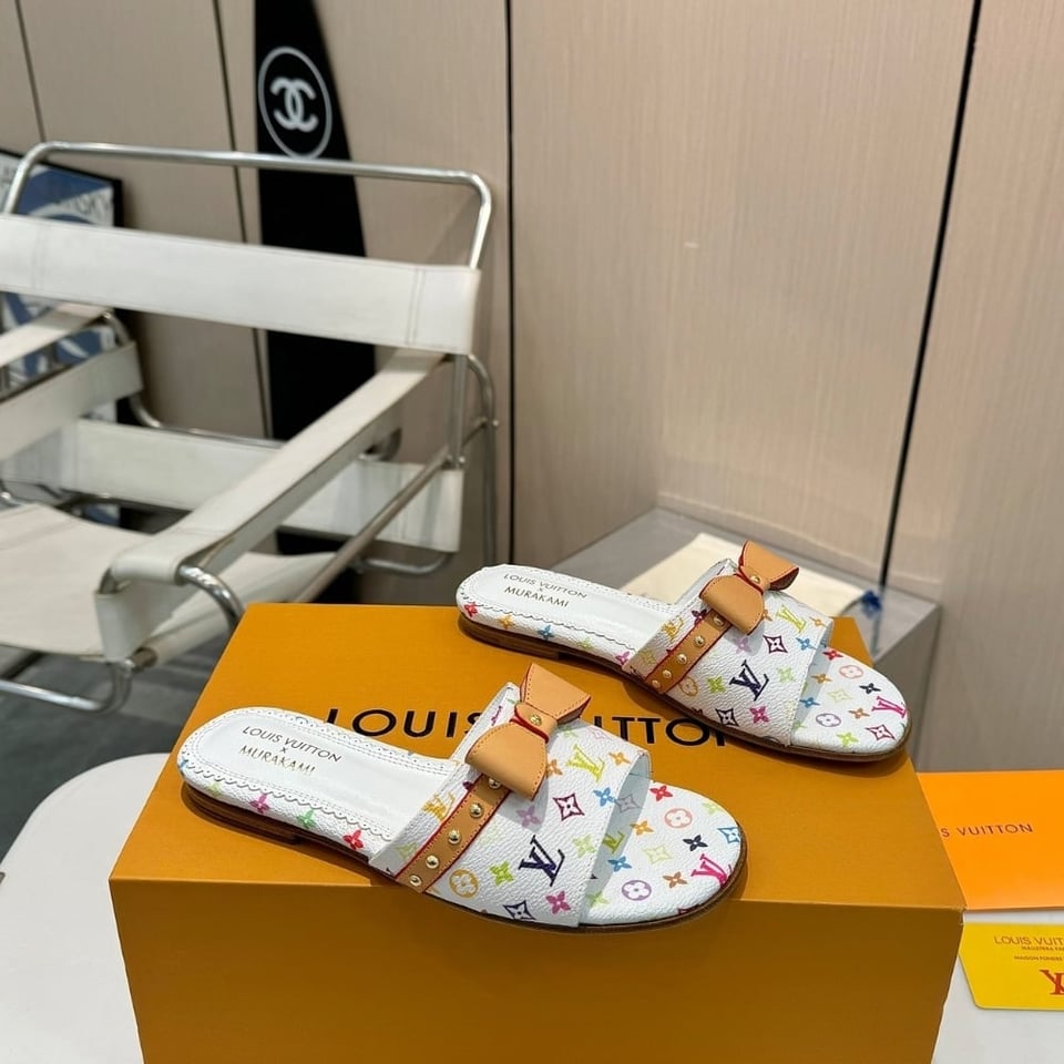 Louis Vuitton X Takashi Murakami 6Am Flat Mule White 1Agzuv view 6