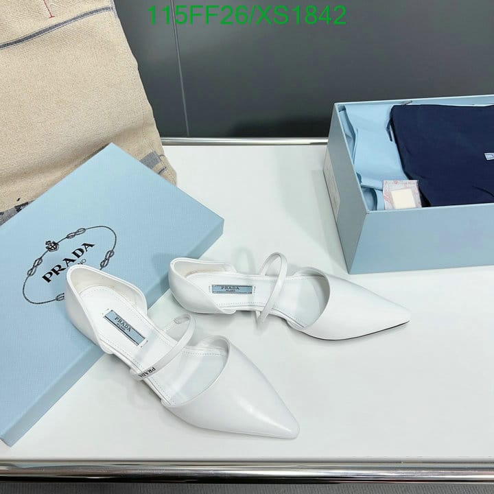 Prada Leather Ballet Flats White view 4
