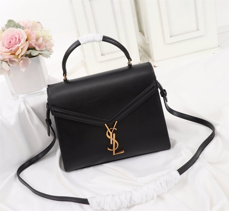 Saint Laurent Cassandra Medium Top Handle Bag Black Gold 24Cm view 11